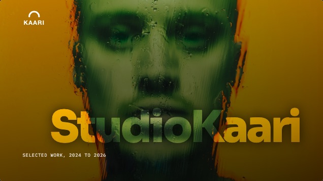 The Studio Kaari cover: the studio name over a face in hard light